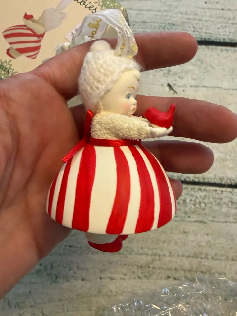 2017 Dept 56 Snowbabies sweet tweet ceramic ornament.